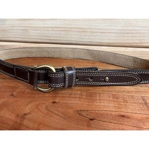 Cipriani Brown Leather Belt Women's Size Medium Style 7658 Loop Buckle Western